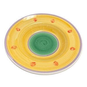 Sunnyside Pottery Barn Tania Italy 10" Large Rim Soup Bowl Yellow Green Purple
